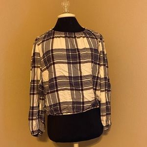 ❤️ Cloth and Stone Anthropologie Plaid Flannel Top Blouse